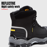 LRENMERN Grau Superior Botas de Segurança com Biqueira de Aço Resistente de Alta Temperatura À Prova D' Água Anti-estático Anti-slip Sapatos de Trabalho