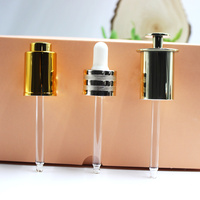 Nouvelles Bouteilles Compte-gouttes d'Huile Essentielle de Luxe Haut de Gamme Personnalisables Style Teletubbies en Verre avec Pompe à Pression, Design Conique Or/Argent