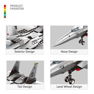Wange 4004 F-15 Eagle Fighter, Modelo de Avión de Combate, Compatible con Bloques de Partículas Pequeñas, Ladrillos, Juego de Construcción Educativo para Niños, Juguetes - Product Image 4