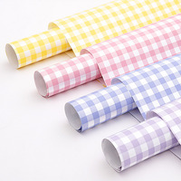 Papel de plástico para envolver Flores, diseño de celosía impreso, impermeable, para regalo, Material de envoltura de floristería