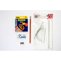 Kit de papeterie très demandé : ensemble de crayons de couleur avec taille-crayon, gomme et règle