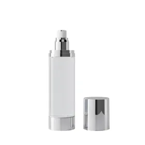 China Supplier 80ml 100ml 120ml Cosmetic Packaging Vacuum Pump Bottle White Airless Bottle Serum Pump Bottle For Skincare