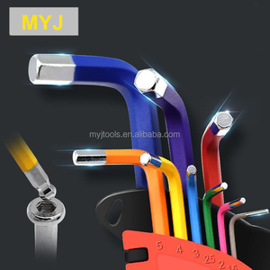 CR-V 9PCS đa chức năng xách tay Allen Hex phím cờ lê thiết lập màu mạ điện Bóng đầu lục giác ổ cắm cờ lê Bộ - Product Image 4