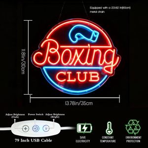 Letreros de Neón LED para Club de Boxeo, con Intensidad Regulable, Alimentación USB, Luz Ambiental, Decoración para Escaparates, Luz Indicadora de Calle, Personalizable - Product Image 1