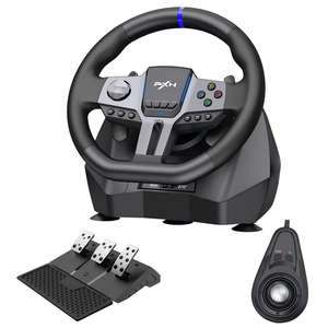 Volant de course PXN pour PC, V9 GEN2 universel USB, simulateur de course automobile 270/900 degrés avec 3 pédales et levier de vitesses pour PC Xbox <span class=keywords><strong>PS4</strong></span> - Product Image 1