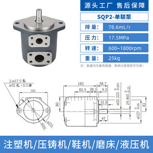 Pompe à palettes Sonxing Sqp1 2 3 4 Series, unité simple, pompe de surpression hydraulique, arbre de niveau, droite - Product Image 4