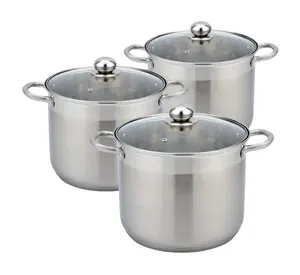 Good Sell 6 Pcs Restaurant Stainless Steel Casserole With Glass Lid