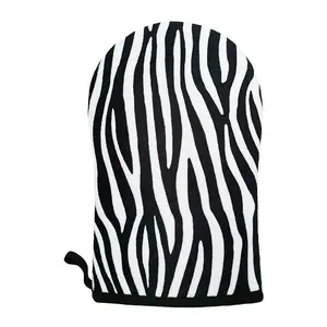 Kunden spezifischer Applikator für Zebra druck handschuhe Großhandel Tabak gegerbte Handschuhe Logo Tan Mitt