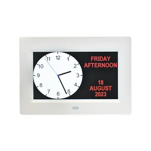 OEM 7 pollici Wake Up Light Sleep Trainer Extra Large Digital Day LCD sveglia promemoria per farmaci orologio analogico per anziani anziani