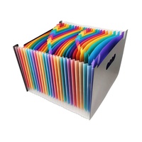 Carpeta de Archivos Acordeón de Plástico con 25 Compartimentos, Sellada por Tres Lados, con Asa para Colgar, Tapa Abatible, Organizador de Documentos de Oficina Multicapa A4, de PP