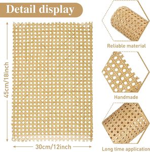 Rouleaux de grille en rotin naturel, maille, sangle en rotin, vente en gros pour meubles de maison, matériel en rotin, garde-robe - Product Image 3