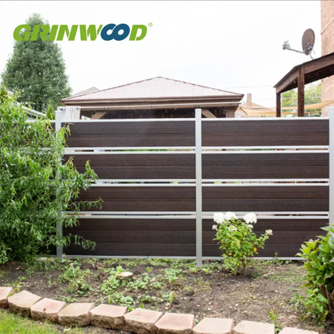 Clôture d'extérieur WPC facile à installer, clôture en extrusion pour le jardin