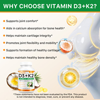 Complément alimentaire Lofuanna Vitamine D3 K2 en capsules végétaliennes pour des os sains et solides, enrichi en Calcium et Magnésium, Vitamine D3 K2 en gélules molles