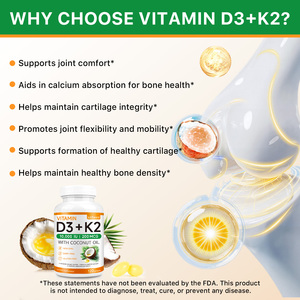 Complément alimentaire Lofuanna Vitamine D3 K2 en capsules, biologique, végétalien, pour des os sains et solides, calcium, magnésium, vitamine D3 K2 en gélules molles - Product Image 4
