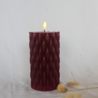 Bougies cylindriques LED à flamme mobile en cire véritable blanche, sans flamme, pour décoration d'hôtel et de mariage, lot de bougies LED