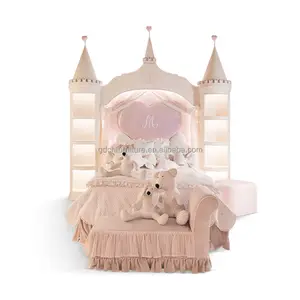 핫 세일 사랑스러운 어린이 침실 장식 화이트 컬러 나무 침대 보관 캐비닛 성 침대 단단한 나무 침대