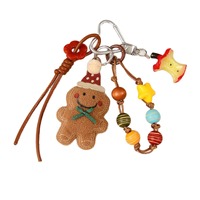 Breloque de sac de Noël, porte-clés en peluche adorable bonhomme en pain d'épices, porte-clés sapin de Noël, cadeaux de fêtes