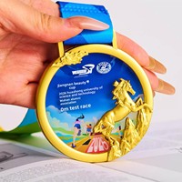 Médaille de championnat de basketball personnalisée en cuivre, thème Année du Cheval, pour enfants, pour compétitions de marathon