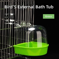 Bassin de bain pour oiseaux à fixation externe, détachable, en plastique, carré, accessoire de cage pour perroquet, myna, calopsitte, fournitures pour animaux de compagnie, modèle