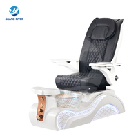 Fauteuil de Pédicure Spa Multifonction Haut Dossier avec Bain à Remous et Station de Manucure-Pédicure pour Salon