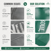 Sweat à capuche zippé personnalisé en coton épais 100% pour homme, coupe courte et ample, effet délavé, imprimé sérigraphié et brodé, style streetwear vintage