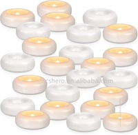Bougies LED flottantes sans flamme, étanches, blanc chaud, à piles, scintillantes, pour mariage, centre de table, piscine, SPA