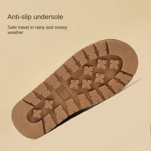 Bottes de neige pour femmes en peau de mouton à semelle épaisse Bottes à la cheville Automne/Hiver Antidérapantes Confortables Chaudes Mode Tige en daim Fourrure Cuir de vache - Product Image 5