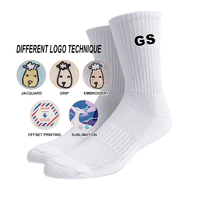 Chaussettes de sport en coton blanc brodé avec logo personnalisé pour hommes, idéales pour la gym et le fitness (vente en gros)