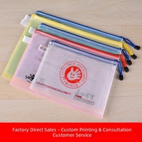 Pochette de classement A4/A5/A6 en maille transparente, pochette zippée en PVC épaissi, porte-documents, pochette pour reçus, usage bureautique