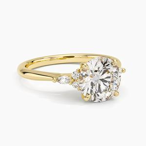 แหวนมอสซาไนต์ทรงรี VVS ทองคำขาว 10K สำหรับผู้หญิง แหวนเพชรเม็ดเดี่ยวสำหรับสัญญา งานแต่งงาน ครบรอบวันแต่งงาน - Product Image 2