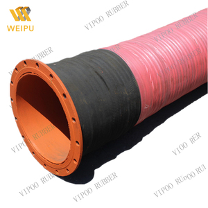 Flexible high pressure large diameter flexible water suction and discharge rubber hose with flange end