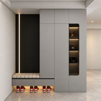 Organisateur de couloir personnalisé avec armoire à chaussures grande capacité, rangement optimisé et banquette confortable pour entrée résidentielle