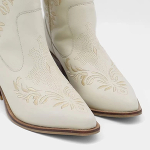 <span class=keywords><strong>Stivali</strong></span> da Cowboy da Donna <span class=keywords><strong>di</strong></span> Alta Qualità, Ricamati, con Tacco Basso e Alto, in <span class=keywords><strong>Pelle</strong></span> PU Bianca - Product Image 3
