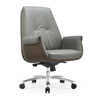 Chaise de bureau ergonomique de direction, design moderne, cuir synthétique PU, pivotante, hauteur réglable, base en aluminium, directement de l'usine
