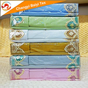 Juego de Ropa de Cama de Microfibra Tejida de Poliéster 100%, Duradera, Fácil de Lavar, Lisa, con Encaje Personalizado, Teñida en Color Sólido, de Lujo para el Hogar, Hotel y Hospital - Product Image 6