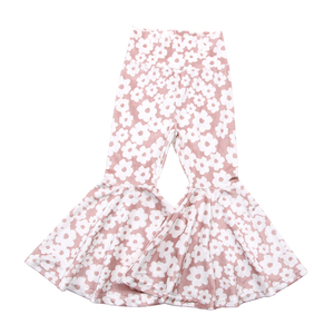 Bambini neonate vestiti per bambini stampa personalizzata <span class=keywords><strong>velluto</strong></span> a coste seta latte tessuti tinta unita volant <span class=keywords><strong>pantaloni</strong></span> a zampa di elefante - Product Image 6