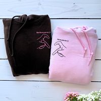 Sudadera con capucha bordada personalizada "But I Love You" Perfect His Hers Valentines Gifts tejida para Otoño Invierno