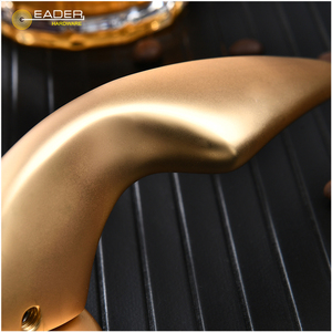 EADER门把手实心黄铜哑光黑色设计室内圆形现代门锁旋钮 - Product Image 4