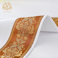 Couverture de table ornée double couche Tissu satiné Nappe de table ronde Nappe jacquard de luxe pour table à manger d'hôtel et de restaurant