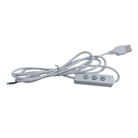 Câble de commutation 5V/12V USB avec contrôle de cycle et minuterie, cordon d'alimentation à trois boutons, variateur de lumière pour plantes à intensité réglable et gradation de couleur