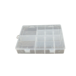 Transparent 14 Compartment Plastic Storage Box For Jewelry Tools Beads Desktop Organizer With Lid 20.7x16.7x3.9cm - Product Image 5