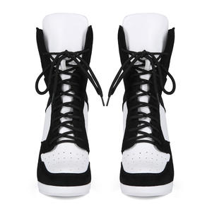 Vente en gros transfrontalière de bottes décontractées d'hiver sexy pour femmes à lacets talon super haut augmentant la hauteur grande <span class=keywords><strong>taille</strong></span> 44 - Product Image 4