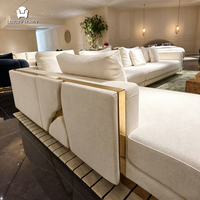 Ensemble de canapés en velours haut de gamme, luxueux et confortable, meubles complets pour salon, pour grands espaces, style italien