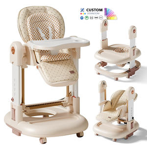 OEM ODM 3 in 1 Foldable Portable Multifunctional Adjustable Baby Feeding Dining High Chair Baby Walker Swing <strong>Rocker</strong> Eating Chair - Product Image 3
