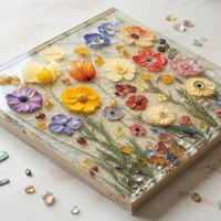 Puzzle en bois mosaïque florale en résine, impression UV, revêtement brillant, découpe de précision, art floral vintage, vente en gros, OEM, puzzle personnalisé