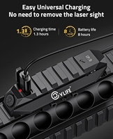 CVLIFE Lunette tactique rechargeable en aluminium avec laser rouge et mode stroboscopique, accessoire discret pour la chasse et le tir, largeur 21 mm