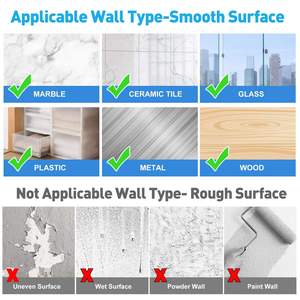 Clip adhésif transparent à ressort <span class=keywords><strong>pour</strong></span> tringle à <span class=keywords><strong>rideau</strong></span>, installation facile <span class=keywords><strong>sans</strong></span> perçage, fixation murale <span class=keywords><strong>pour</strong></span> salle de bain et salon - Product Image 5