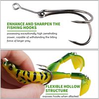 Leurre de surface bionique grenouille à double hélice, anti-herbe, corps creux en silicone, sans hameçons, pour la pêche au bar et au poisson-serpent