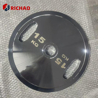 Disque de poids en acier électroplaqué avec logo personnalisé, 20 kg, 2 trous de préhension, usage commercial pour la musculation en salle de sport