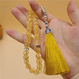 Regalo musulmano Puro Naturale Citrino Pietra Islamico di Preghiera Perline Rosario Tesbih Allah Sibha Masbaha <span class=keywords><strong>Tasbih</strong></span> - Product Image 5